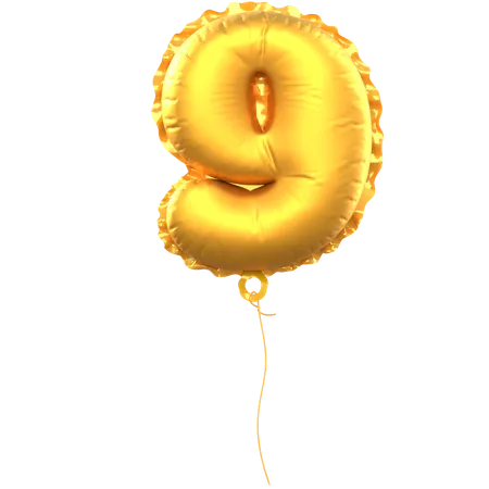 Number 9 Balloon  3D Icon