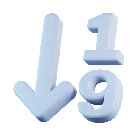 Number Ascending Order  3D Icon