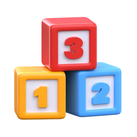 Number Block 3 D Kindergarten Icon 3D Icon