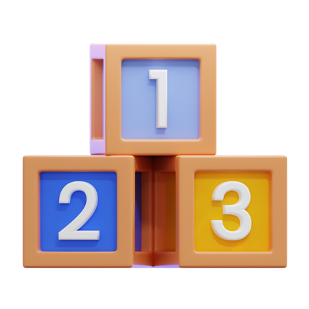 Number Block  3D Icon