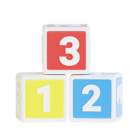 3 D Rendering Number Block Icon Illustration 3D Icon
