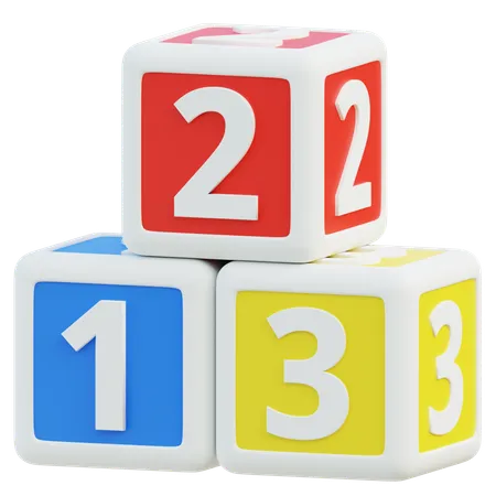 Colorful 3 D Blocks Teach Numbers Creatively 3D Icon