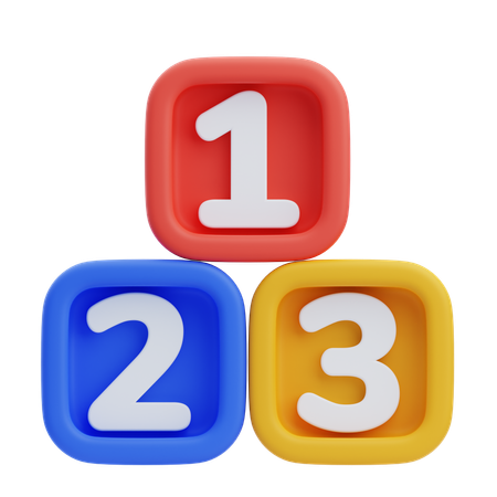 Number Blocks  3D Icon