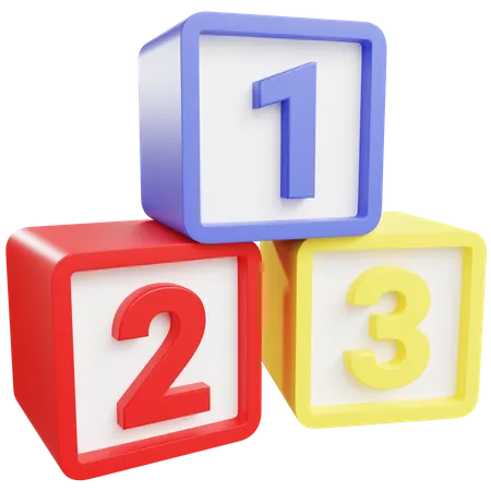 3 D Number Box Toy With Isolated Background 3D Icon