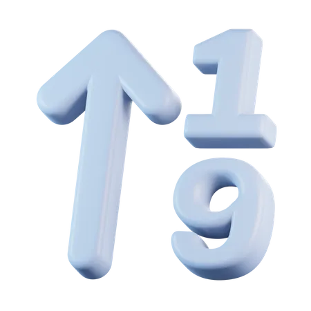 Number Descending Order  3D Icon