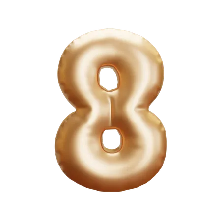 Number Eight  3D Icon