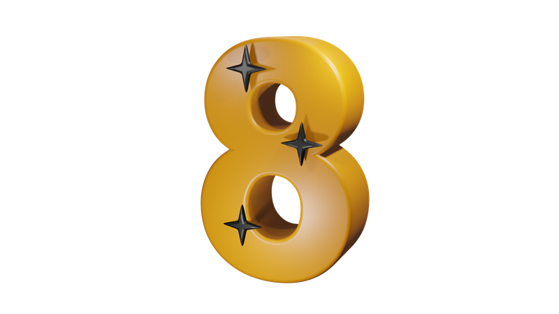 Number Eight  3D Icon