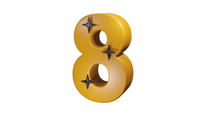 Number Eight  3D Icon