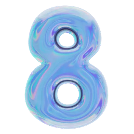 Number Eight  3D Icon
