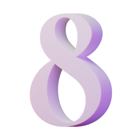 Number Eight  3D Illustration