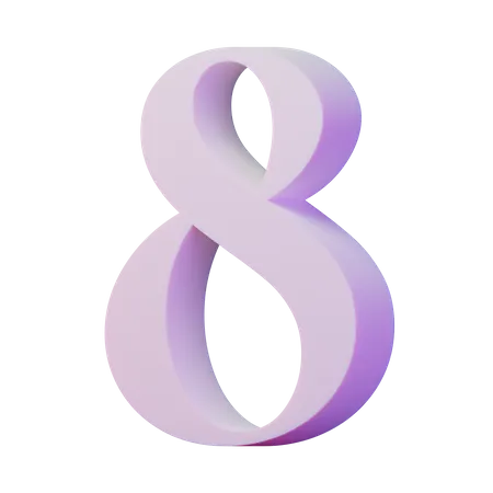 Number Eight  3D Illustration