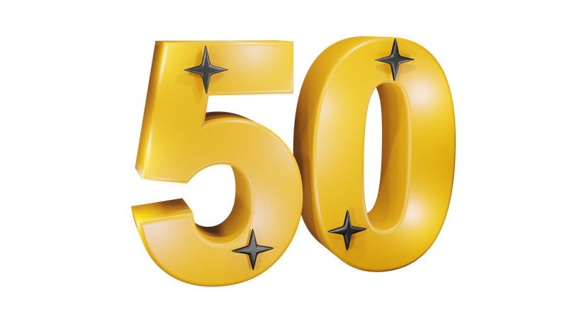 Number Fifty  3D Icon