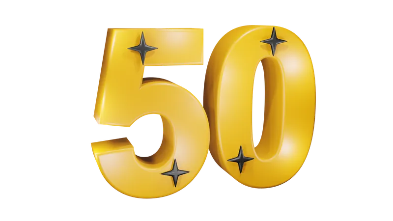 Number Fifty  3D Icon