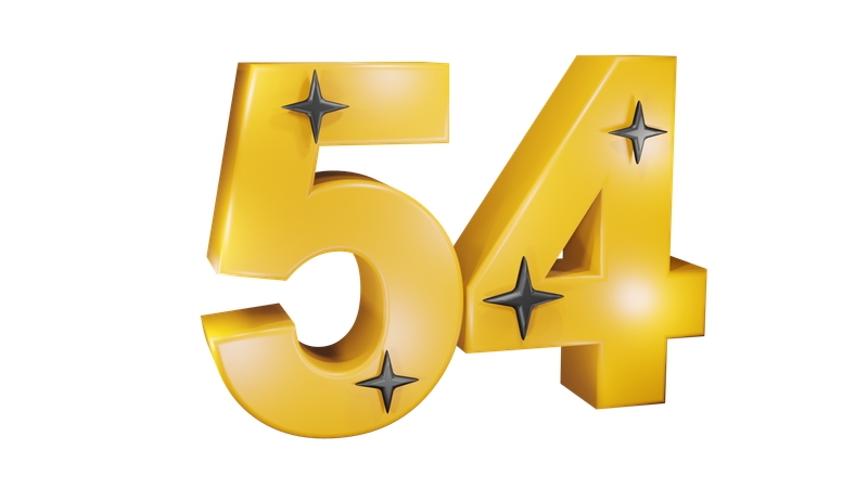 Number Fifty Four  3D Icon