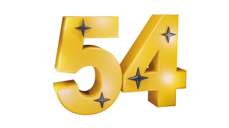 Number Fifty Four  3D Icon