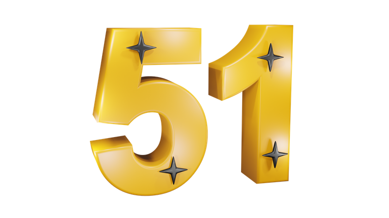 Number Fifty One  3D Icon