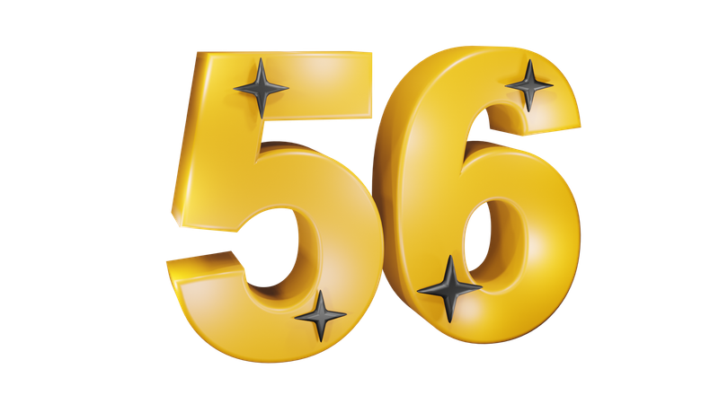 Number Fifty Six  3D Icon