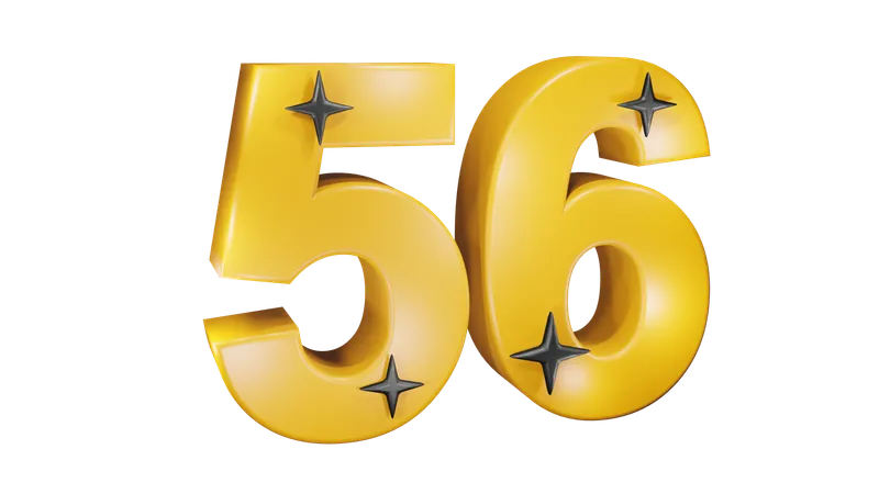 Number Fifty Six  3D Icon