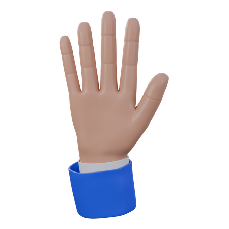 Number Five Hand Gesture  3D Icon