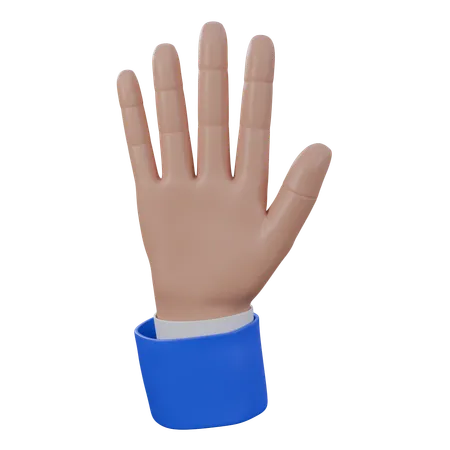 Number Five Hand Gesture  3D Icon