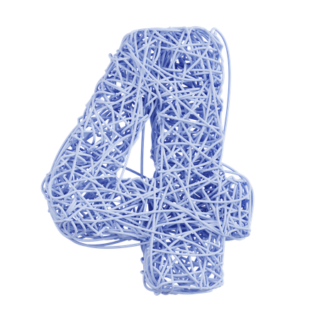 Number Four  3D Icon