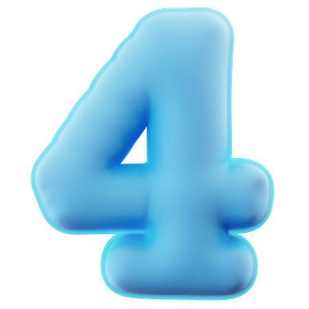 Number Four  3D Icon