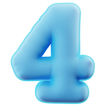 Number Four  3D Icon