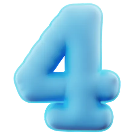Number Four  3D Icon