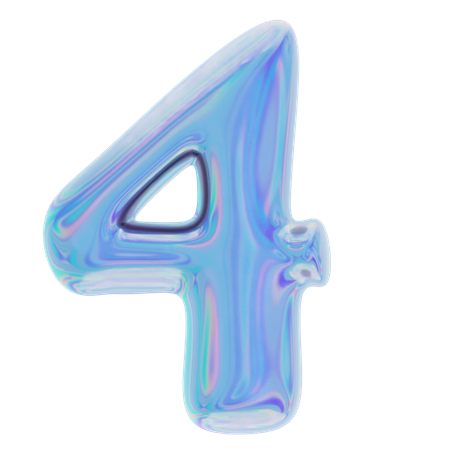 Number Four  3D Icon
