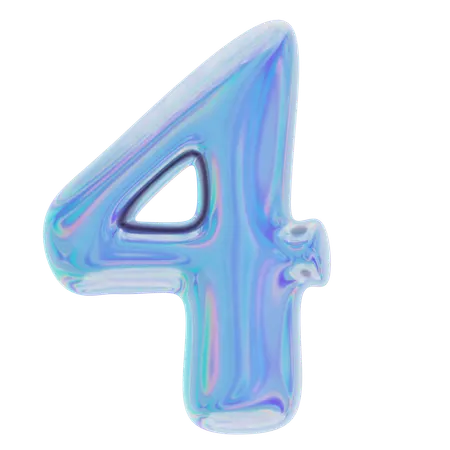 Number Four  3D Icon