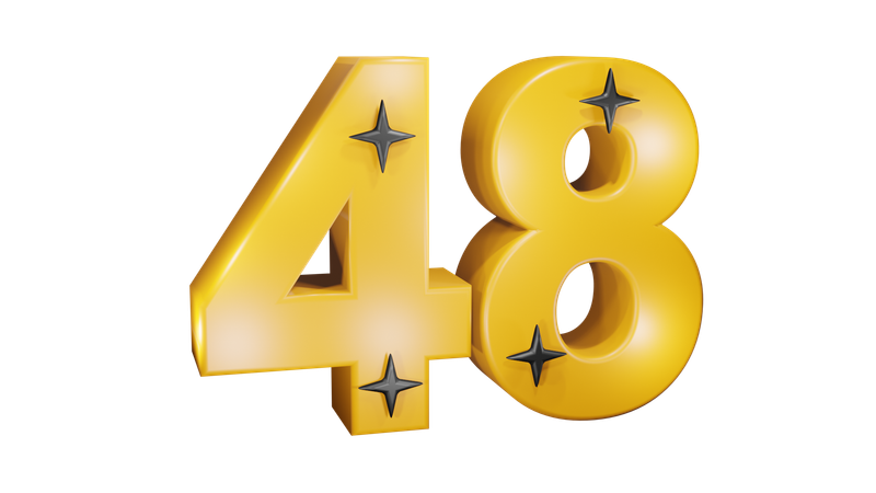 Number Fourty Eight  3D Icon