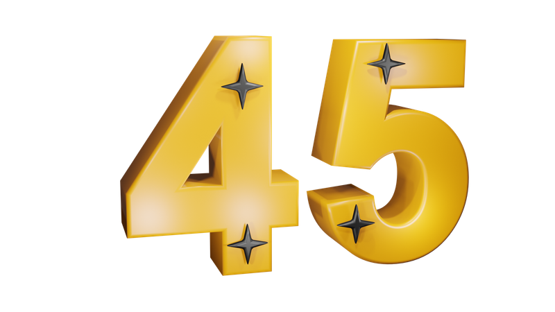 Number Fourty Five  3D Icon