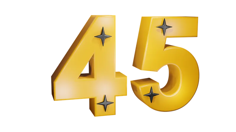 Number Fourty Five  3D Icon