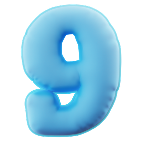 Number Nine  3D Icon