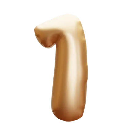 Gold Balloon Number 1 3 D Icon 3D Icon