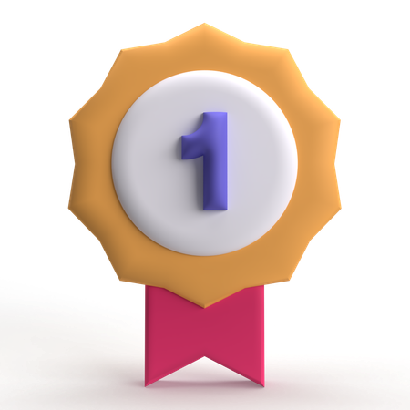 Number One Badge  3D Icon