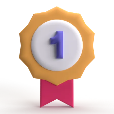 Number One Badge  3D Icon