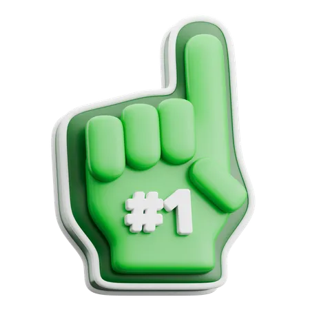 Number One Foam Finger  3D Icon