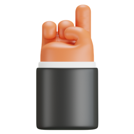 Number One Hand Gesture  3D Icon