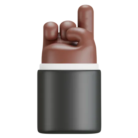 Number One Hand Gesture  3D Icon