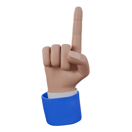 Number One Hand Gesture  3D Icon