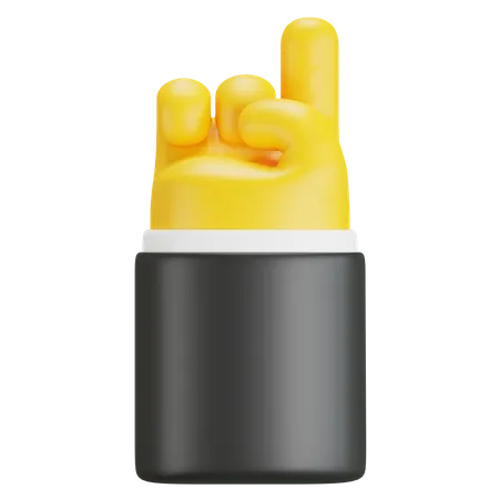 3 D Illustration With Hand Showing Number One Hand Gesture 3D Icon