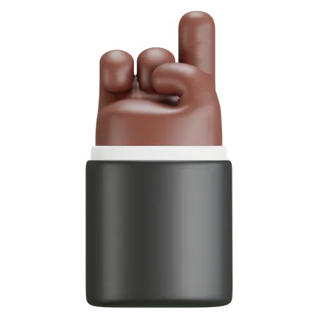 3 D Illustration With Hand Showing Number One Hand Gesture 3D Icon