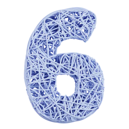 Number Six  3D Icon