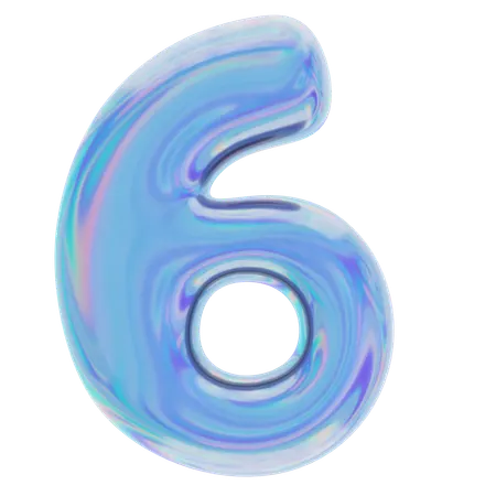 Number Six  3D Icon