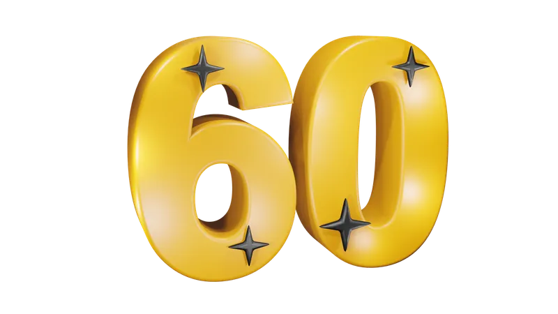 Number Sixty  3D Icon