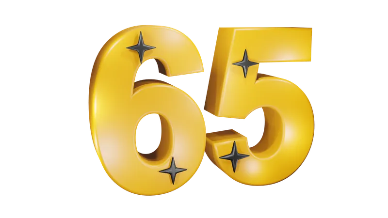 Number Sixty Five  3D Icon