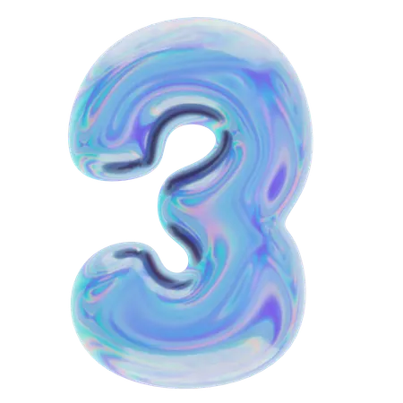 Number Three  3D Icon