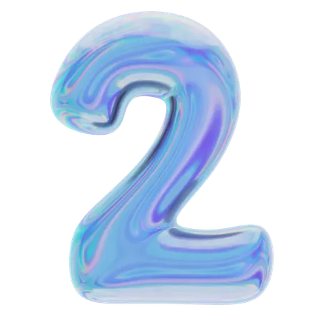 Number Two  3D Icon