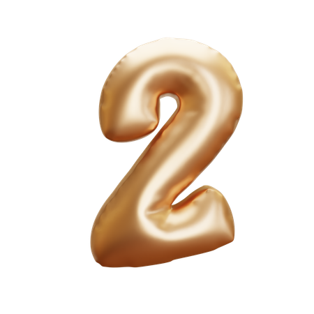 Number Two  3D Icon